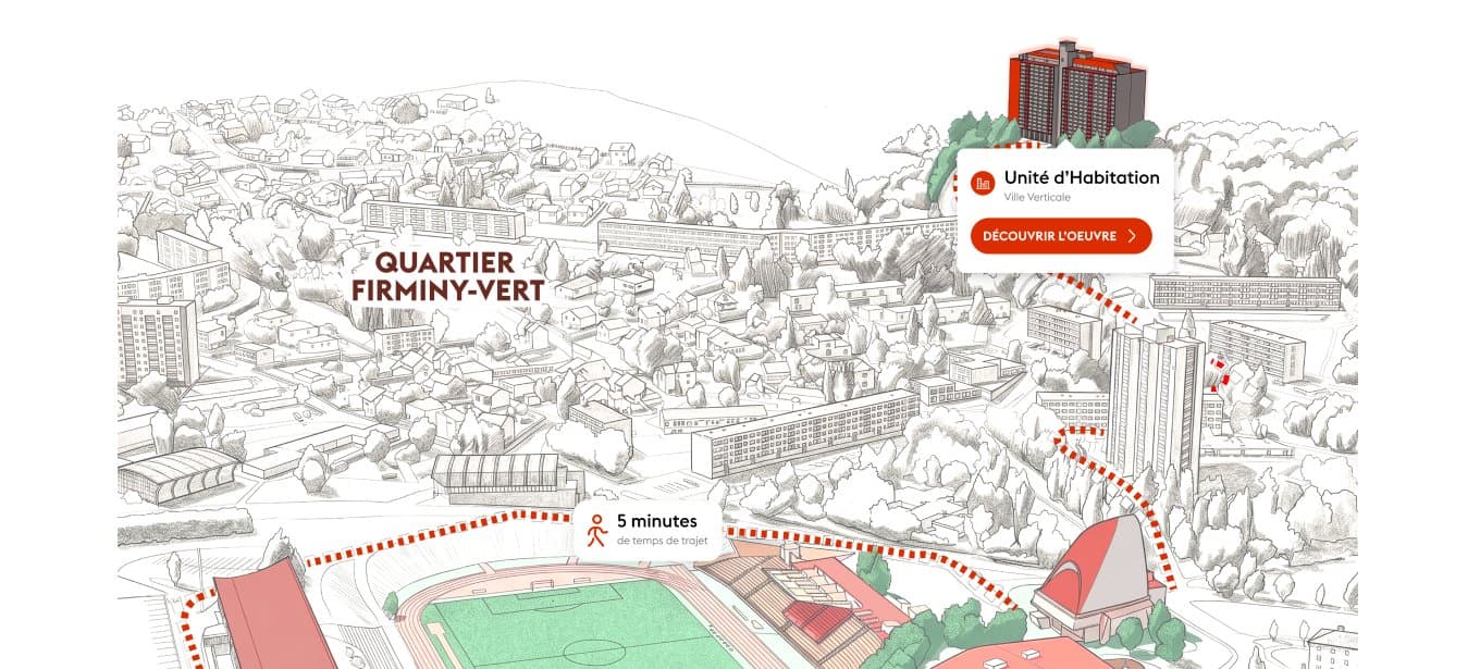 Plan illustré du quartier Firminy-Vert